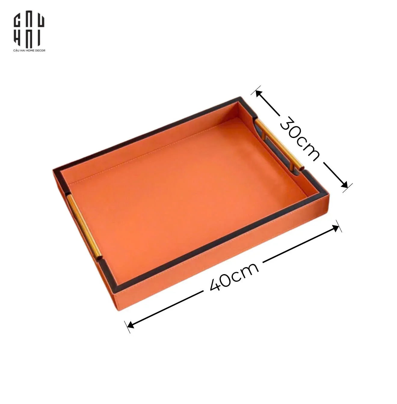 Maison Couture - Khay Da H Calf Leather - Orange H Signature 40 - Full Box-CẬU HAI HOME DECOR