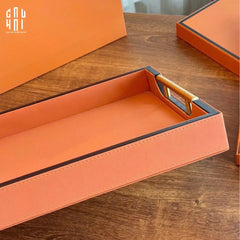 Maison Couture - Khay Da H Calf Leather - Orange H Signature 40 - Full Box-CẬU HAI HOME DECOR