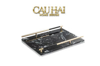 Maison Couture - Khay Đá Marble Chữ Nhật Phantom Golden Handles 30×40-CẬU HAI HOME DECOR