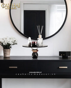 Maison Couture - Khay Đế Tròn Pha Lê Đen - Savoir Cristalleries Atélier Display Trays 30x30x15-CẬU HAI HOME DECOR