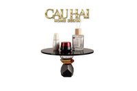Maison Couture - Khay Đế Tròn Pha Lê Đen - Savoir Cristalleries Atélier Display Trays 30x30x15-CẬU HAI HOME DECOR
