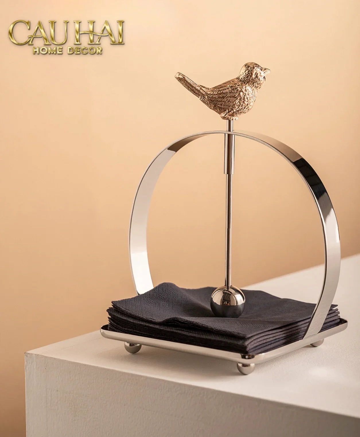 Maison Couture - Khay Giấy Vuông L’Oiseau Doré Cocktail Napkin Holder-CẬU HAI HOME DECOR