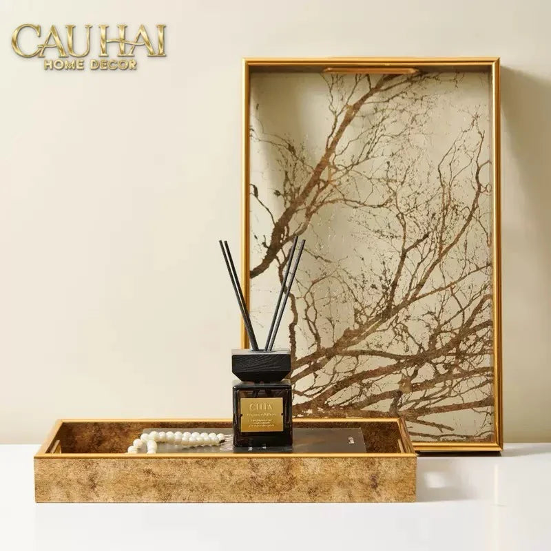 Maison Couture - Khay Gương Chữ Nhật Timeless Forest Deity Rectangular Tray 26.5x40.5-CẬU HAI HOME DECOR