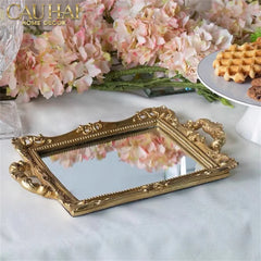 Maison Couture - Khay Gương Chữ Nhật V Class Barocco Frame Rectangular Trays Size 38-CẬU HAI HOME DECOR