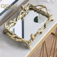 Maison Couture - Khay Gương Chữ Nhật V Class Barocco Frame Rectangular Trays Size 38-CẬU HAI HOME DECOR