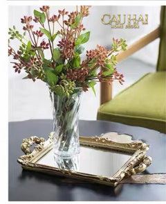 Maison Couture - Khay Gương Chữ Nhật V Class Barocco Frame Rectangular Trays Size 38-CẬU HAI HOME DECOR