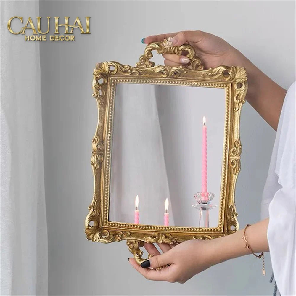 Maison Couture - Khay Gương Chữ Nhật V Class Barocco Frame Rectangular Trays Size 38-CẬU HAI HOME DECOR