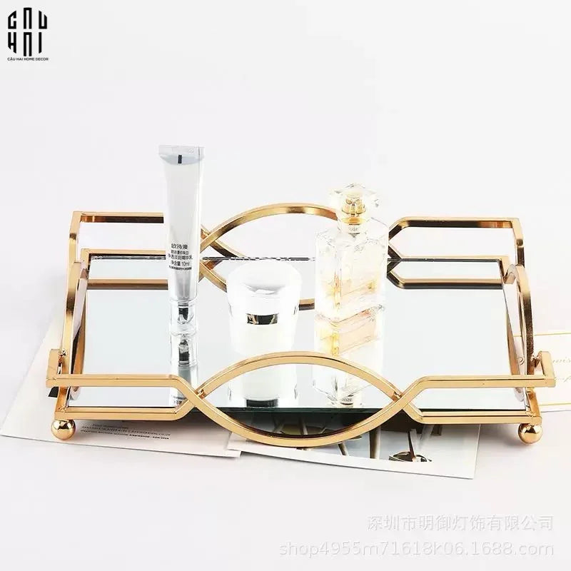 Maison Couture - Khay Gương Savoir Purity Black Mirror Tray-CẬU HAI HOME DECOR