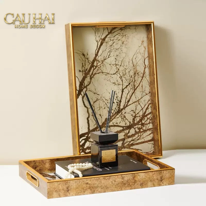 Maison Couture - Khay Gương Timeless Forest Deity Rectangular Tray 26.5x40.5 - CẬU HAI HOME DECOR