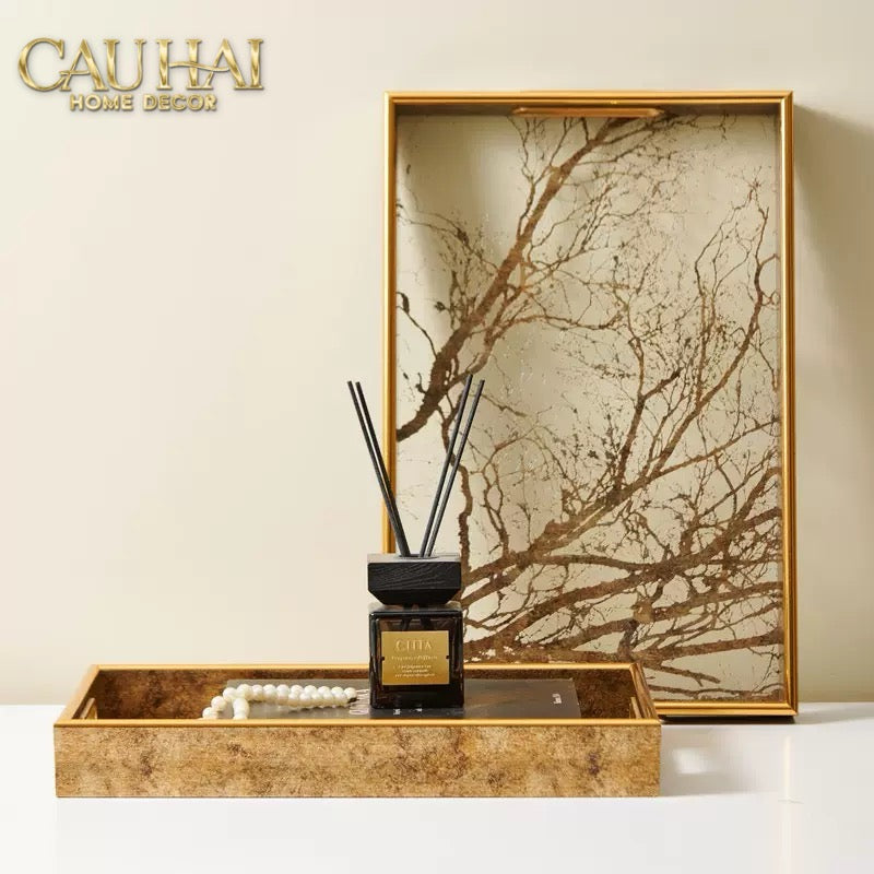 Maison Couture - Khay Gương Timeless Forest Deity Rectangular Tray 26.5x40.5 - CẬU HAI HOME DECOR