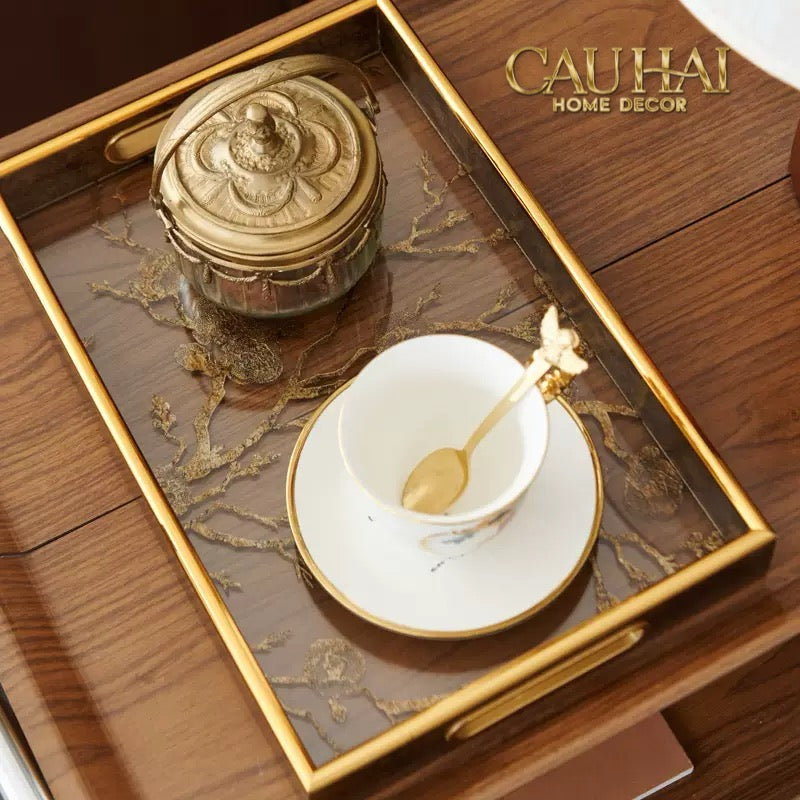 Maison Couture - Khay Gương Timeless Forest Deity Rectangular Tray 26.5x40.5 - CẬU HAI HOME DECOR