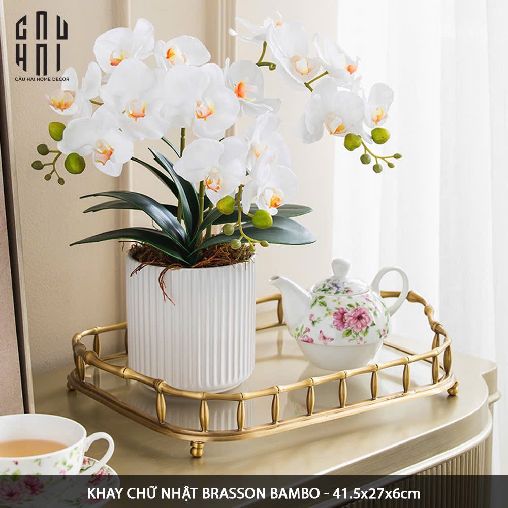 Maison Couture - Khay Tròn Bamboo Bằng Đồng - Brasson Mirror Héritage Ronde Decoratives Trays D30-CẬU HAI HOME DECOR