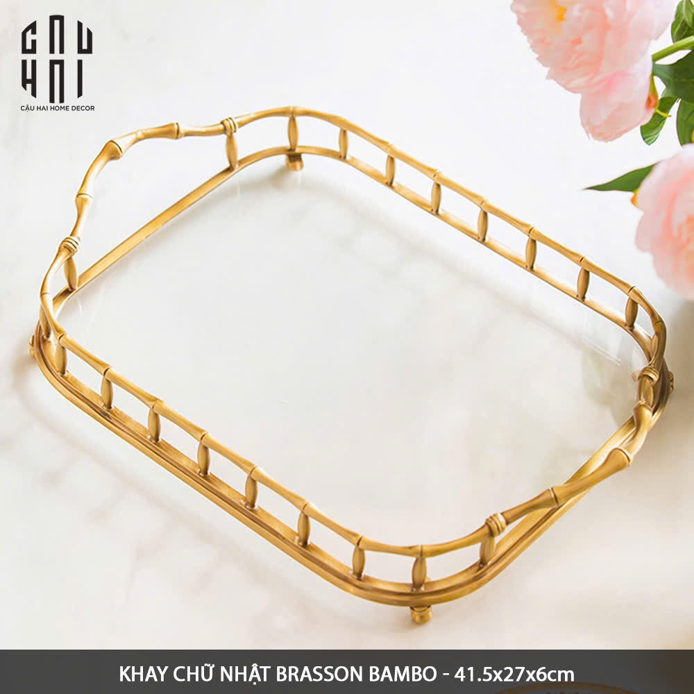 Maison Couture - Khay Tròn Bamboo Bằng Đồng - Brasson Mirror Héritage Ronde Decoratives Trays D30-CẬU HAI HOME DECOR
