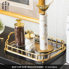 Maison Couture - Khay Tròn Bamboo Bằng Đồng - Brasson Mirror Héritage Ronde Decoratives Trays D30-CẬU HAI HOME DECOR