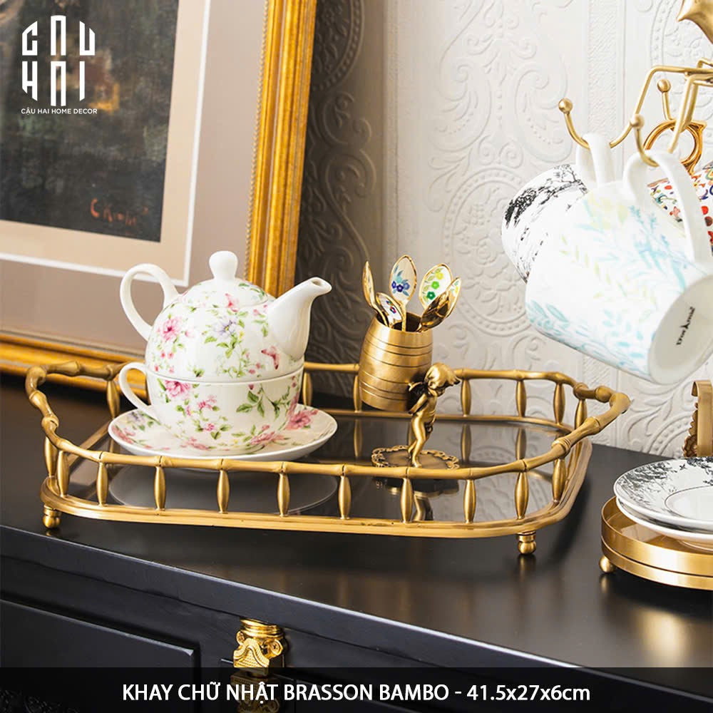 Maison Couture - Khay Tròn Bamboo Bằng Đồng - Brasson Mirror Héritage Ronde Decoratives Trays D30-KHAY TRANG TRÍ-CẬU HAI HOME DECOR-CẬU HAI HOME DECOR