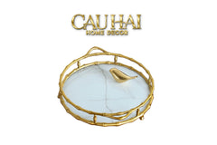 Maison Couture - Khay Tròn Bamboo Bằng Đồng - Brasson Mirror Héritage Ronde Decoratives Trays D30-CẬU HAI HOME DECOR