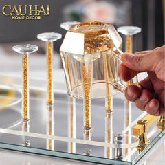 Maison Couture – Khay Úp Ly Cristalleries 6 Slot 2-In-1 Bar Tray – Aurum-KHAY TRANG TRÍ-CẬU HAI HOME DECOR