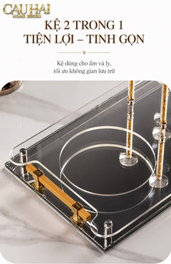 Maison Couture – Khay Úp Ly Cristalleries 6 Slot 2-In-1 Bar Tray – Aurum-KHAY TRANG TRÍ-CẬU HAI HOME DECOR