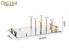 Maison Couture – Khay Úp Ly Cristalleries 6 Slot 2-In-1 Bar Tray – Aurum-KHAY TRANG TRÍ-CẬU HAI HOME DECOR