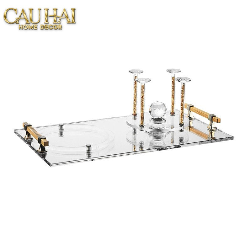 Maison Couture – Khay Úp Ly Cristalleries 6 Slot 2-In-1 Bar Tray – Aurum-KHAY TRANG TRÍ-CẬU HAI HOME DECOR