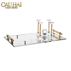 Maison Couture – Khay Úp Ly Cristalleries 6 Slot 2-In-1 Bar Tray – Aurum-KHAY TRANG TRÍ-CẬU HAI HOME DECOR
