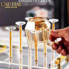 Maison Couture – Khay Úp Ly Cristalleries 6 Slot 2-In-1 Bar Tray – Aurum-KHAY TRANG TRÍ-CẬU HAI HOME DECOR