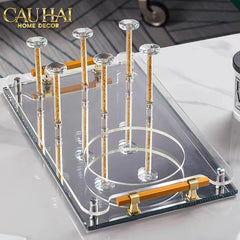 Maison Couture – Khay Úp Ly Cristalleries 6 Slot 2-In-1 Bar Tray – Aurum-KHAY TRANG TRÍ-CẬU HAI HOME DECOR