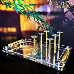 Maison Couture – Khay Úp Ly Cristalleries 6 Slot 2-In-1 Bar Tray – Aurum-KHAY TRANG TRÍ-CẬU HAI HOME DECOR