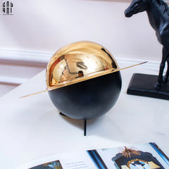 Maison Couture - Lọ Kẹo Golden Planet UFO Pop Art Decoratives Bonbonnière 15x22-CẬU HAI HOME DECOR