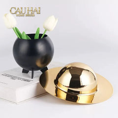 Maison Couture - Lọ Kẹo Golden Planet UFO Pop Art Decoratives Bonbonnière 15x22-CẬU HAI HOME DECOR