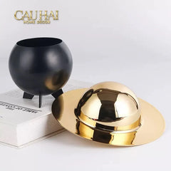Maison Couture - Lọ Kẹo Golden Planet UFO Pop Art Decoratives Bonbonnière 15x22-CẬU HAI HOME DECOR