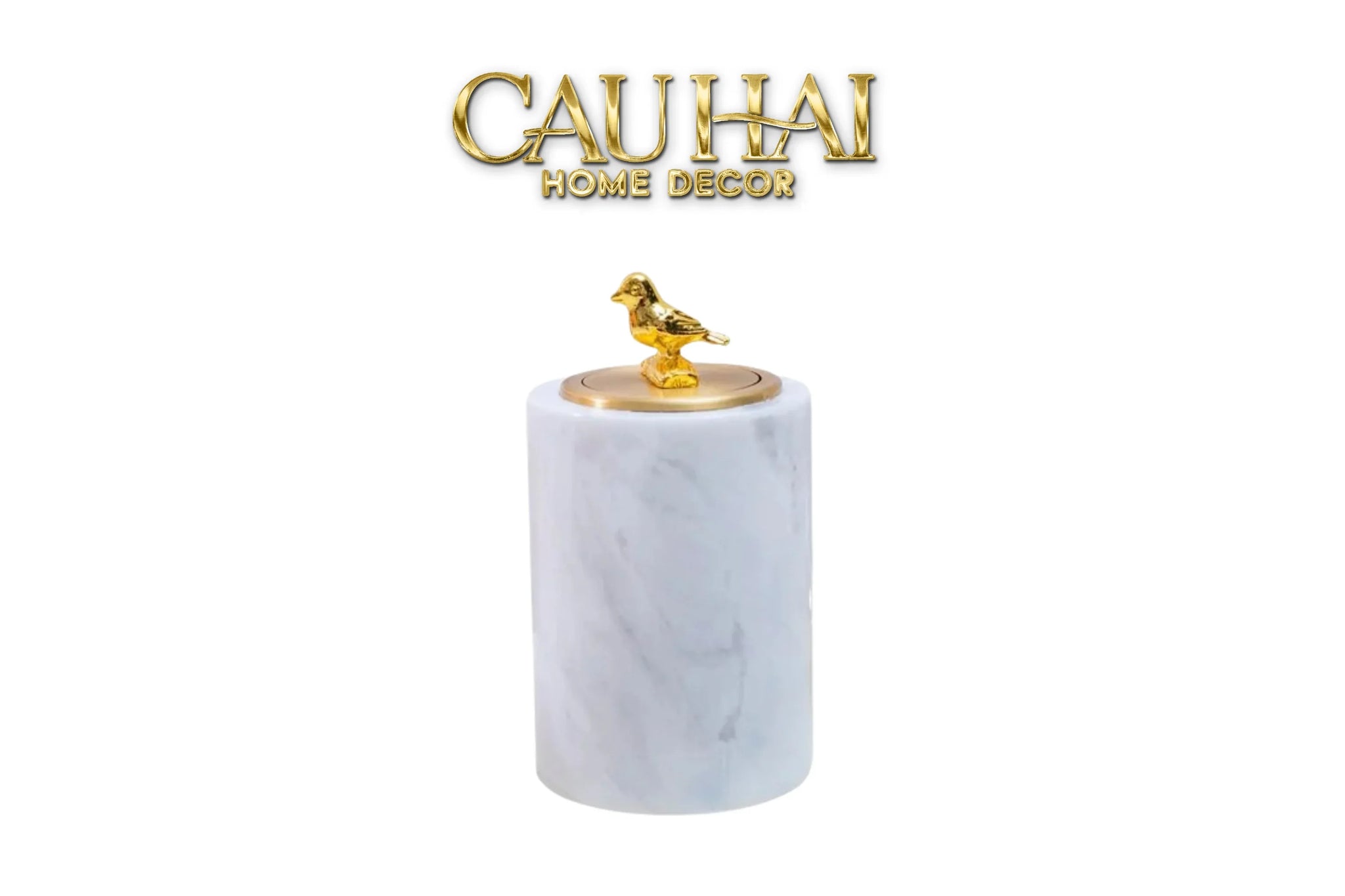 Maison Couture - Lọ Tăm Bông Đá Marble Trắng Brasson Blanche Marbre L'Oiseau D'Or-CẬU HAI HOME DECOR