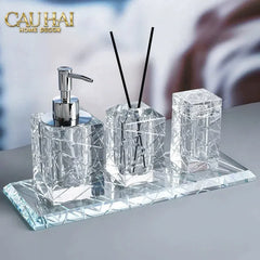 Maison Couture - Lọ Tăm Bông Pha Lê Cannage Diamant Facetté Vanity Cristalleries 5x10-CẬU HAI HOME DECOR