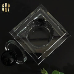 Maison Couture - Lọ Tăm Bông Pha Lê - Cristalleries Obsidian Cube - Smoky Vanity Ritual Set 9x14-CẬU HAI HOME DECOR