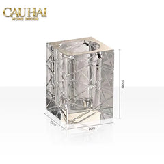 Maison Couture - Lọ Tăm Bông Pha Lê Lumière Cannage Facetté Diamant Cristalleries Vanity 7x13-CẬU HAI HOME DECOR