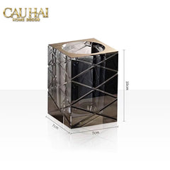 Maison Couture - Lọ Tăm Bông Pha Lê Lumière Cannage Facetté Diamant Cristalleries Vanity 7x13-CẬU HAI HOME DECOR