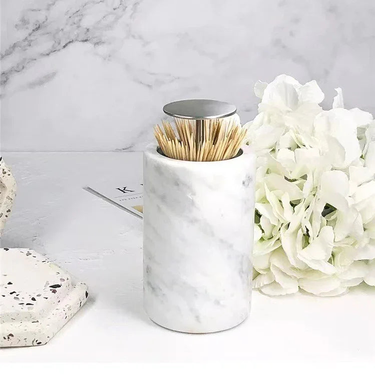 Maison Couture - Lọ Tăm Đá Marble Brasson Sauvage Blanche Marbre D’Ivoire-CẬU HAI HOME DECOR