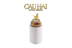 Maison Couture - Lọ Tăm Đá Marble Brasson Sauvage Blanche Marbre D’Ivoire-CẬU HAI HOME DECOR