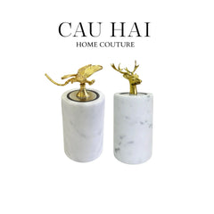 Maison Couture - Lọ Tăm Đá Marble Brasson Sauvage Blanche Marbre D’Ivoire-CẬU HAI HOME DECOR