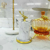 Maison Couture - Lọ Tăm Đá Marble Brasson Sauvage Blanche Marbre D'Ivoire-HŨ TRANG TRÍ-CẬU HAI HOME DECOR