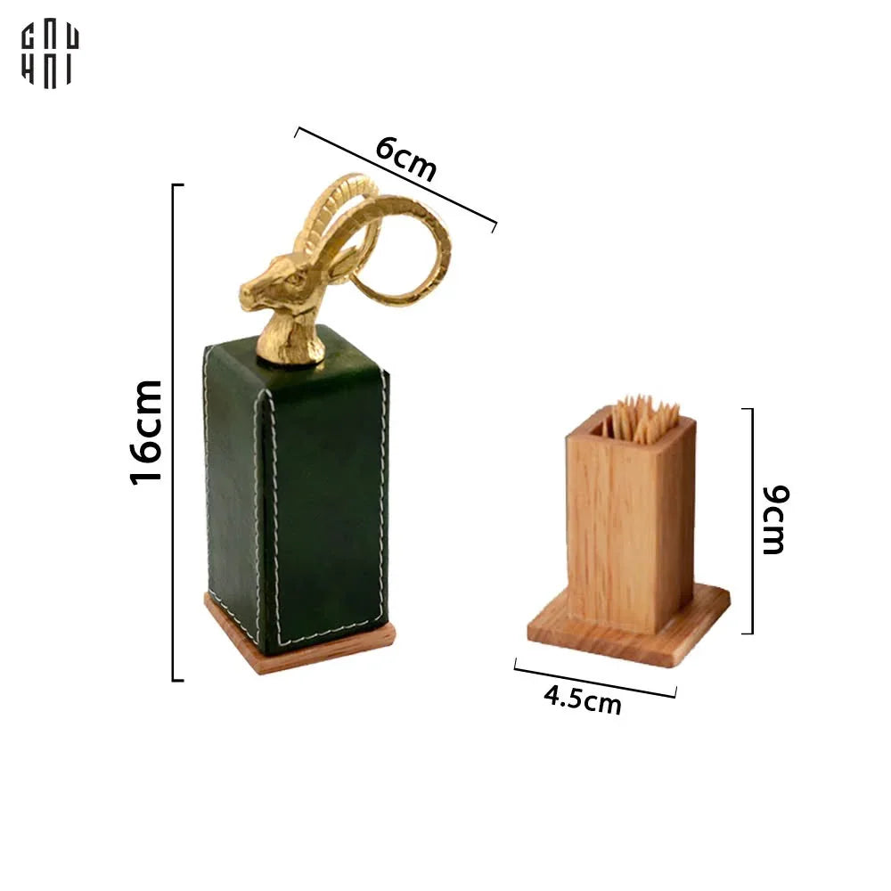 Maison Couture - Lọ Tăm Lux Leather Oakwood - The Inner Charm 6x16-CẬU HAI HOME DECOR