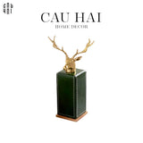 Maison Couture - Lọ Tăm Oakwood Lux Leather - Vert Alley-HŨ TRANG TRÍ-CẬU HAI HOME DECOR