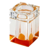 Maison Couture - Lọ Tăm Pha Lê Cubique Amber Éclat 6x10-Lọ Tăm bông - Bathroom Vanity-CẬU HAI HOME DECOR