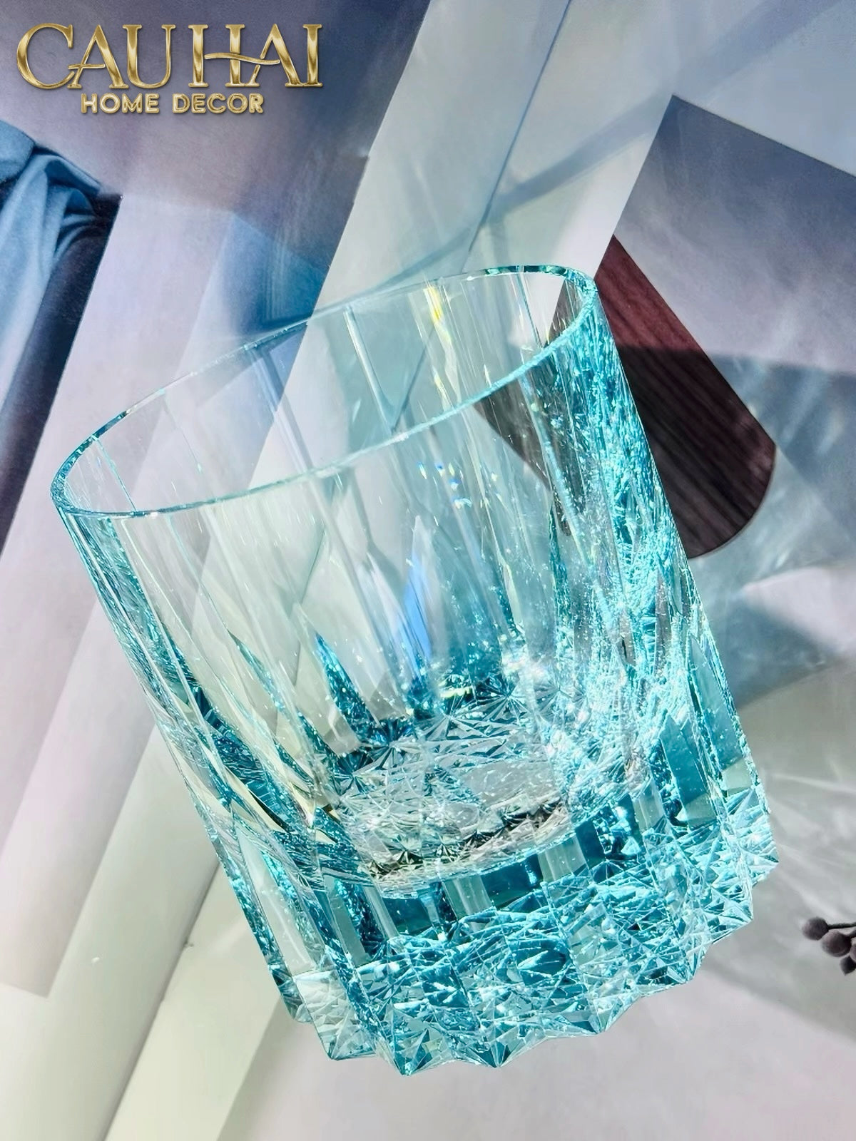 Maison Couture - Ly Pha Lê Cristalleries Cyan Glasses...-LY THỦY TINH-CẬU HAI HOME DECOR-CẬU HAI HOME DECOR