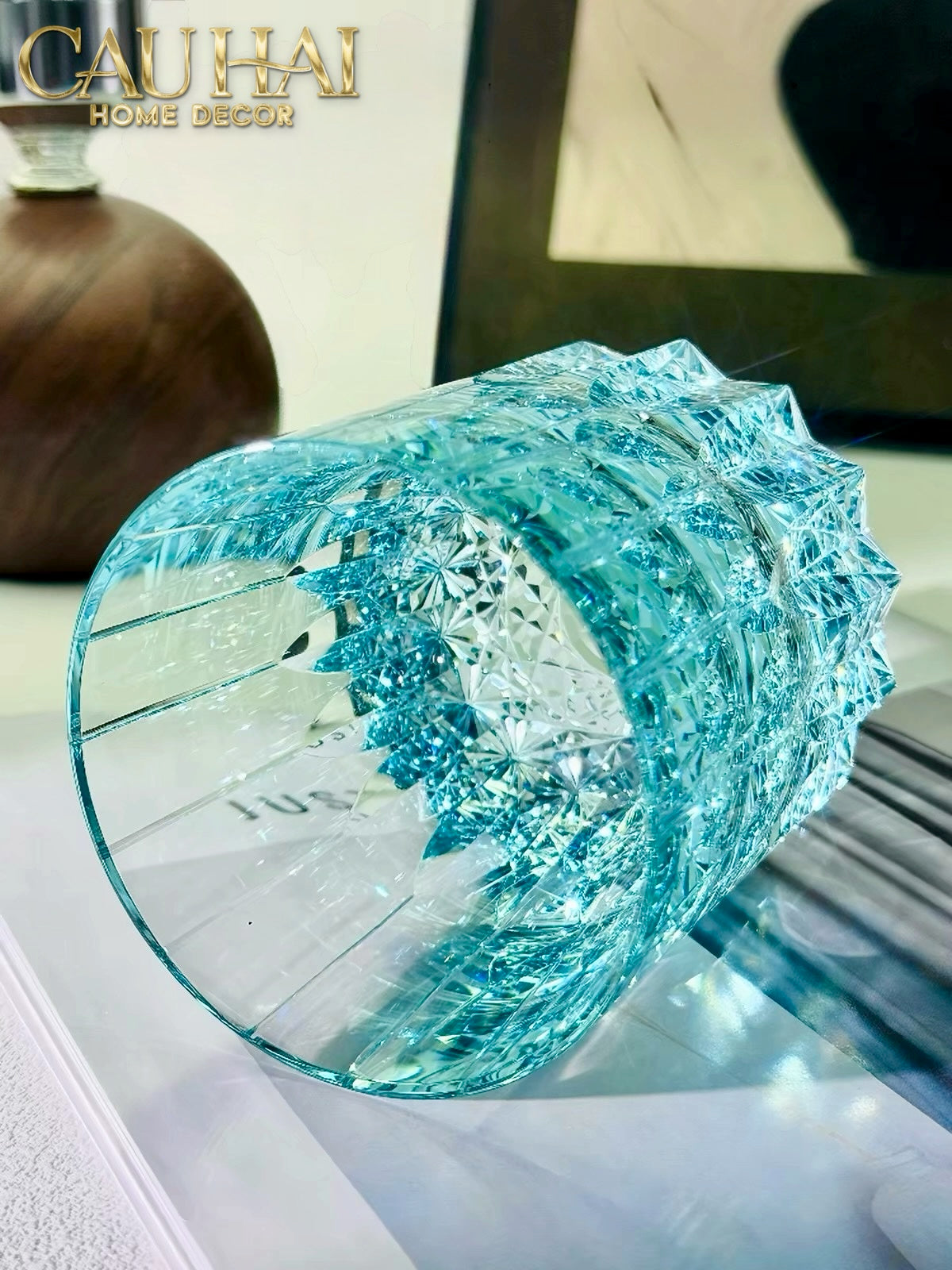 Maison Couture - Ly Pha Lê Cristalleries Cyan Glasses...-LY THỦY TINH-CẬU HAI HOME DECOR-CẬU HAI HOME DECOR