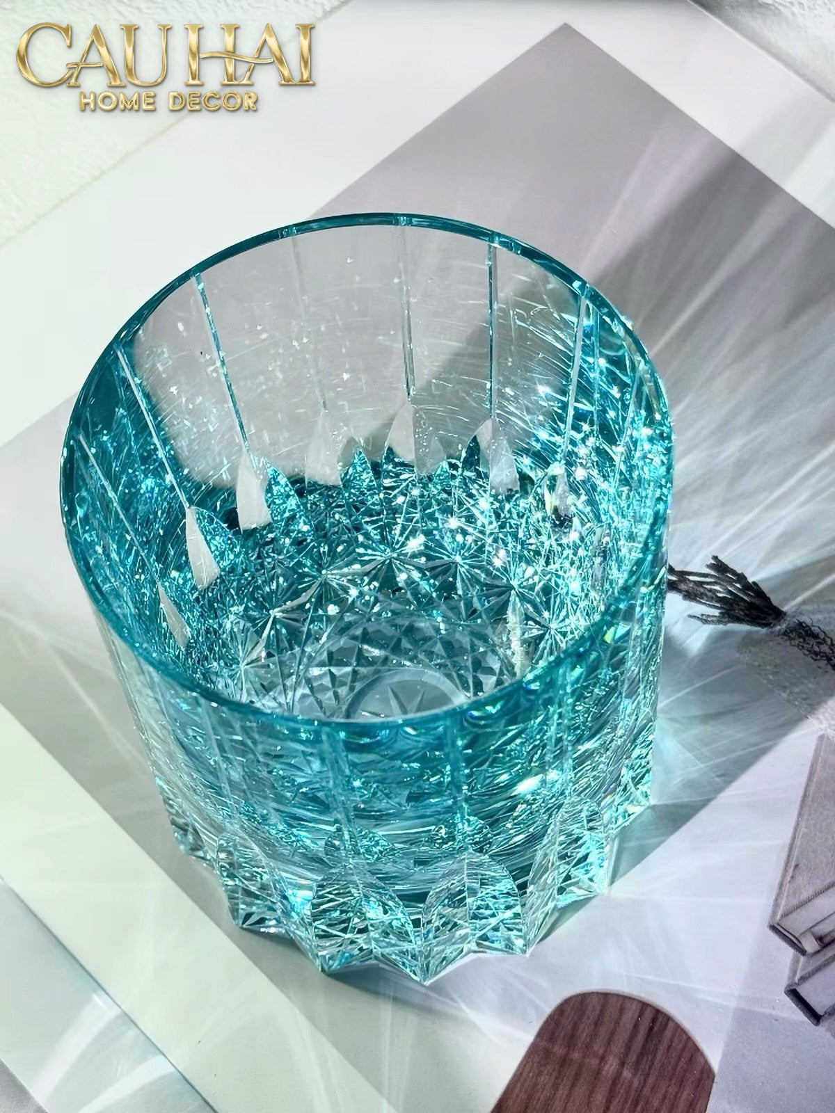 Maison Couture - Ly Pha Lê Cristalleries Cyan Glasses...-LY THỦY TINH-CẬU HAI HOME DECOR-CẬU HAI HOME DECOR