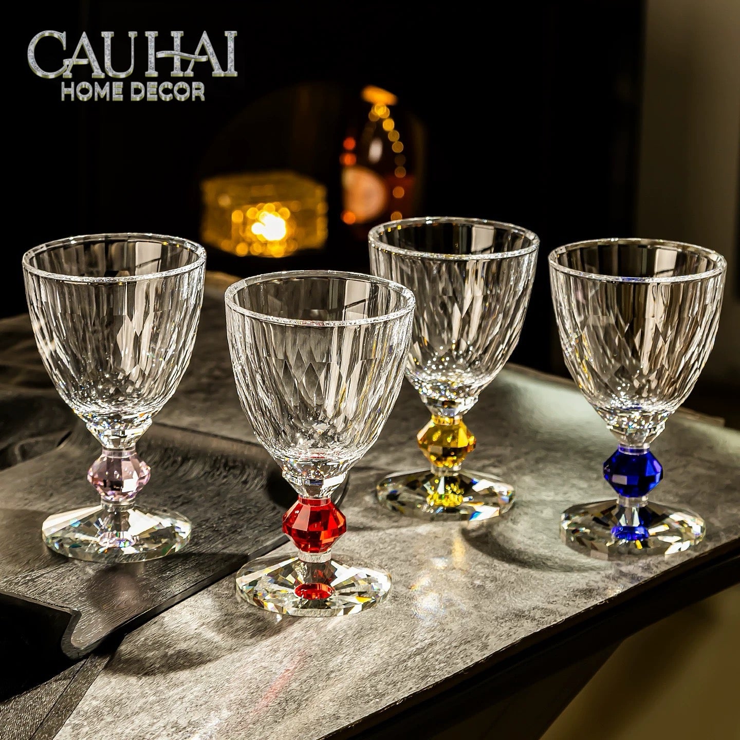 Maison Couture - Ly Pha Lê Cristalleries Goblet Burgundy Glasses 270ml-CẬU HAI HOME DECOR