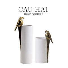 Maison Couture - Set 2 Bình Hoa Gốm Sứ Vẹt Mào Lumière Origami Parrot Vase.-CẬU HAI HOME DECOR