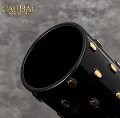 Maison Couture - Set 2 Bình Lọ Impériale Bastion Armory Noir-Gold Vessel-CẬU HAI HOME DECOR