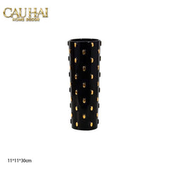 Maison Couture - Set 2 Bình Lọ Impériale Bastion Armory Noir-Gold Vessel-CẬU HAI HOME DECOR